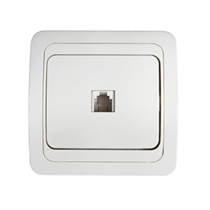 Розетка компьютерная одинарная RJ-45 CLASSICO белая 2131 IN HOME купить оптом недорого