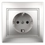 Розетка Intro Plano 1-206-03 с заземлением 2P+E Schuko со шторками
