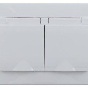 Розетка Intro Plano 1-210-01 с заземлением двойная 2х2P+E Schuko с крышкой шторками