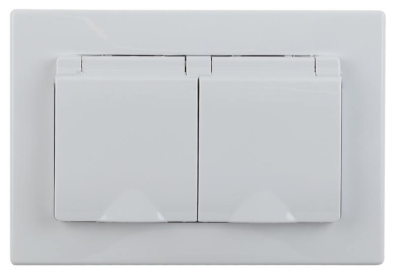 Розетка Intro Plano 1-210-01 с заземлением двойная 2х2P+E Schuko с крышкой шторками Розетка Intro Plano 1-210-01 с заземлением двойная 2х2P+E Schuko с крышкой шторками