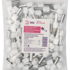 Наконечник-гильза НШВИ ЭРА NO-570-05 Е10-12 10мм2 с изолированным фланцем слоновая кость упаковка 100 шт купить оптом недорого