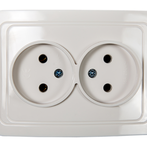 Розетка двойная CLASSICO белая 2102 IN HOME купить оптом недорого