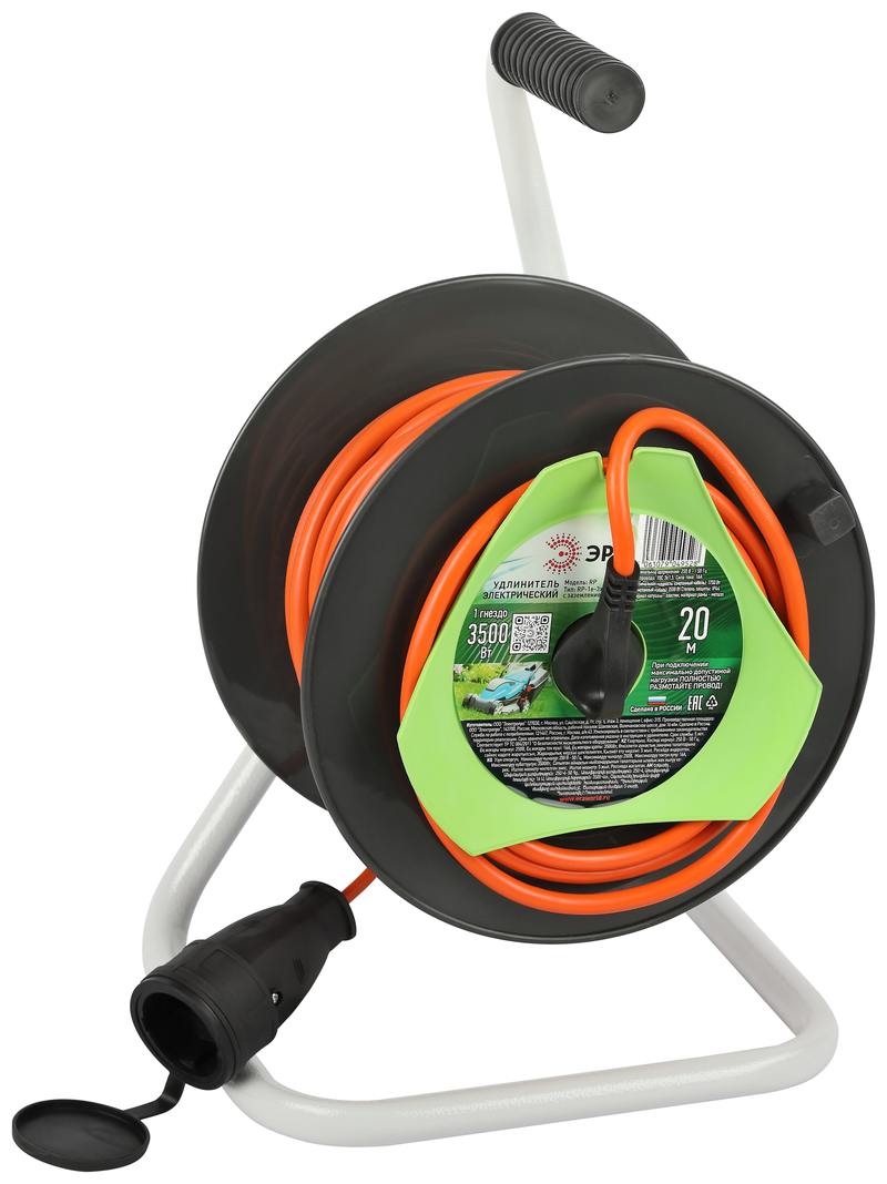 Удлинитель силовой ЭРА RP-1e-3x1.5-20m на пластиковой катушке c заземлением 20м 1 розетка ПВС 3х1 Удлинитель силовой ЭРА RP-1e-3x1.5-20m на пластиковой катушке c заземлением 20м 1 розетка ПВС 3х1