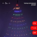 ENIN -2NM ЭРА Гирлянда LED Дождик 10 нитей 2 метра мультиколор 220V купить оптом недорого