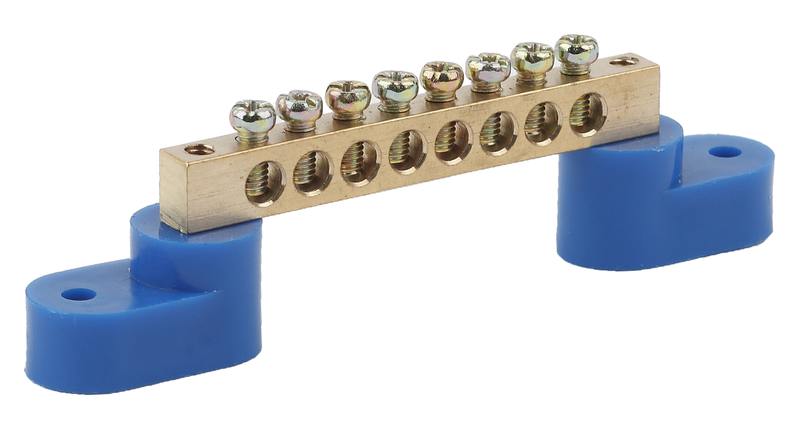 Шина ЭРА NO-222-67 N ноль на двух угловых изоляторах ШНИ-8х12-8-У2-Синий оптом купить хорошая цена Шина ЭРА NO-222-67 N ноль на двух угловых изоляторах ШНИ-8х12-8-У2-Синий купить оптом недорого