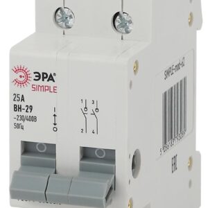 Выключатель нагрузки ЭРА SIMPLE SIMPLE-mod-60 2P 25А ВН-29 купить оптом недорого