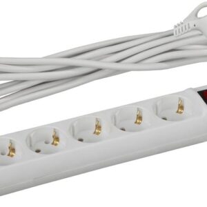 Удлинитель электрический ЭРА UX-5es-5m с заземлением с выключателем 5 розеток 5 м ПВС 3x0