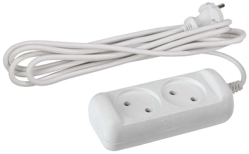 Удлинитель электрический ЭРА U-2-5m-2x1 без заземления 2 розетки 5м ПВС 2x1мм2 10А оптом купить хорошая цена Удлинитель электрический ЭРА U-2-5m-2x1 без заземления 2 розетки 5м ПВС 2x1мм2 10А купить оптом недорого