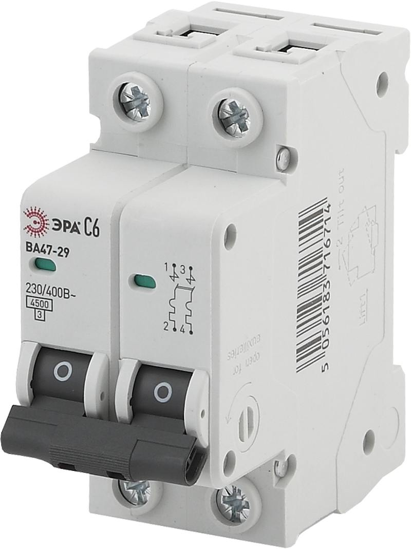 Автоматический выключатель ЭРА PRO NO-902-111 ВА47-29 2P 20А кривая C оптом купить хорошая цена Автоматический выключатель ЭРА PRO NO-902-111 ВА47-29 2P 20А кривая C купить оптом недорого