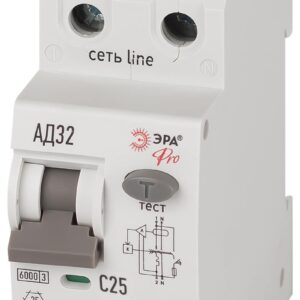 АВДТ 6кА ЭРА PRO D326E2C25A30 АД-32 электронное 1P+N C25 30мА тип A купить оптом недорого