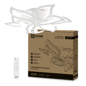 Светильник светодиодный ELEGANT LOTUS 120Вт 230В 3000-6500K 8400Лм 810х700х120мм c пультом ДУ белый IN HOME купить оптом недорого