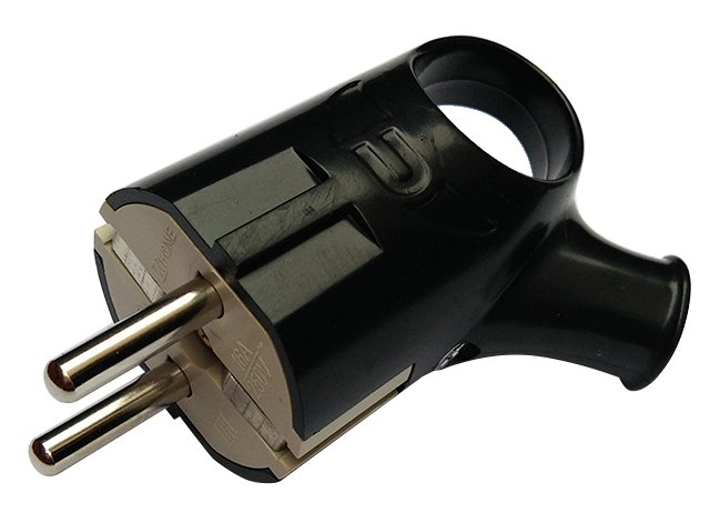 Вилка угловая с кольцом с заземлением 16А черная 4220 IN HOME оптом купить хорошая цена Вилка угловая с кольцом с заземлением 16А черная 4220 IN HOME купить оптом недорого