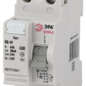 УЗО ЭРА SIMPLE SIMPLE-mod-43 ВД-40 2P 40А/30мА купить оптом недорого