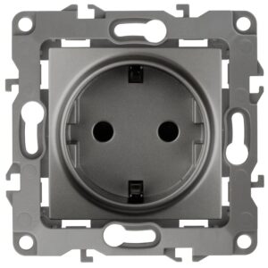 12-2102-12 ЭРА Розетка 2P+E Schuko со шторками