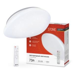 Светильник светодиодный COMFORT STONE 75Вт 230В 3000-6500K 6000Лм 530x105мм с пультом ДУ IN HOME купить оптом недорого