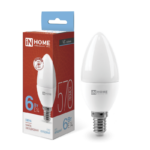Лампа светодиодная LED-СВЕЧА-VC 6Вт 230В Е14 6500К 570Лм IN HOME купить оптом недорого