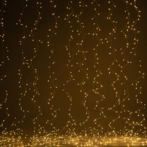Светодиодная новогодняя гирлянда ЭРА ENIZ-800W занавес Роса-мишура 3*2 м теплый свет 800 microled IP20 купить оптом недорого