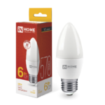 Лампа светодиодная LED-СВЕЧА-VC 6Вт 230В Е27 3000К 570Лм IN HOME купить оптом недорого
