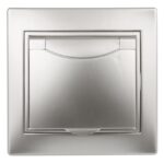 Розетка Intro Plano 1-203-03 с заземлением 2P+E Schuko с крышкой