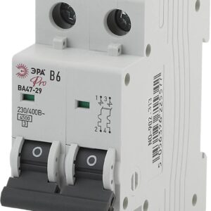 Автоматический выключатель ЭРА PRO NO-902-313 ВА47-29 2Р 6А кривая В 4