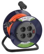 Удлинитель силовой ЭРА RPx-4s-2x1.0-40m на пластиковой катушке без заземления 4 розетки 40м ПВС 2х1мм2 купить оптом недорого