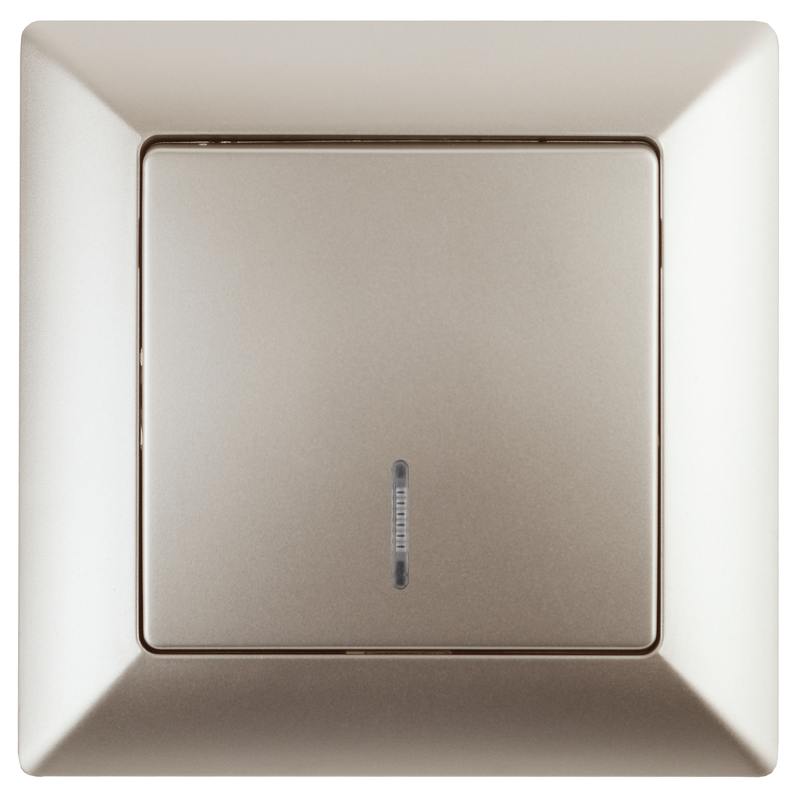 Выключатель Intro Solo 4-102-04 одноклавишный с подсветкой Выключатель Intro Solo 4-102-04 одноклавишный с подсветкой