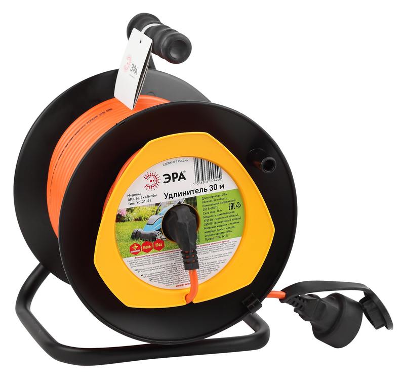 Удлинитель силовой ЭРА RPx-1e-3x1.5-30m для газонокосилки c заземлением 1 розетка 30м ПВС 3х1.5мм2 оптом купить хорошая цена Удлинитель силовой ЭРА RPx-1e-3x1.5-30m для газонокосилки c заземлением 1 розетка 30м ПВС 3х1.5мм2 купить оптом недорого