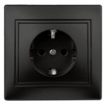 Розетка Intro Plano 1-206-05 с заземлением 2P+E Schuko со шторками