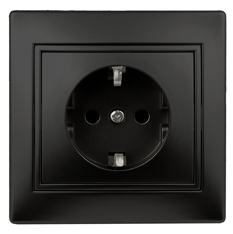 Розетка Intro Plano 1-206-05 с заземлением 2P+E Schuko со шторками Розетка Intro Plano 1-206-05 с заземлением 2P+E Schuko со шторками