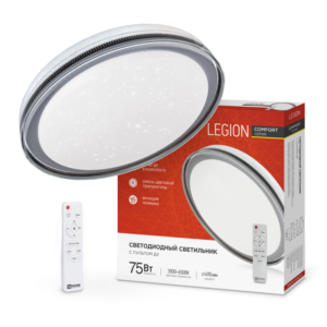 Светильник светодиодный COMFORT LEGION 75Вт 230В 3000-6500K 6000Лм 490x85мм с пультом ДУ IN HOME купить оптом недорого
