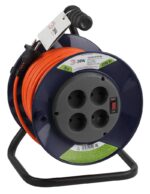 Удлинитель силовой ЭРА RPx-4s-2x1.0-30m на пластиковой катушке без заземления 4 розетки 30м ПВС 2х1мм2 купить оптом недорого