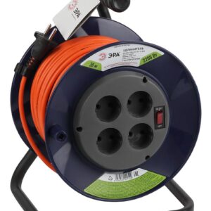 Удлинитель силовой ЭРА RPx-4s-2x1.0-30m на пластиковой катушке без заземления 4 розетки 30м ПВС 2х1мм2 купить оптом недорого