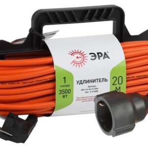 Удлинитель силовой ЭРА UFx-1e-3x1.5-20m на рамке c заземлением 1 розетка 20м ПВС 3x1.5мм2 купить оптом недорого
