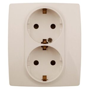 12-2104-02 ЭРА Розетка 2X2P+E Schuko со шторками