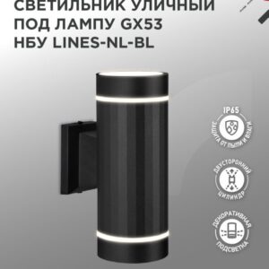 Светильник уличный настенный двусторонний НБУ LINES-2хGX53-NL-BL алюминиевый под лампу 2хGX53 черный IP54 IN HOME купить оптом недорого