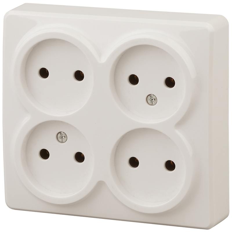 11-2210-02 ЭРА Розетка 4х2P 11-2210-02 ЭРА Розетка 4х2P