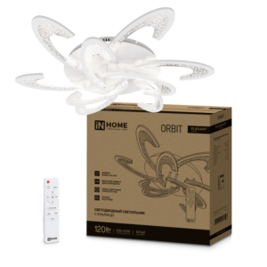 Светильник светодиодный ELEGANT ORBIT 120Вт 230В 3000-6500K 8400Лм 925х810х120мм c пультом ДУ белый IN HOME купить оптом недорого
