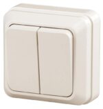 Выключатель Intro Quadro 2-104-02 двухклавишный 10А-250В