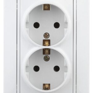 Розетка Intro Plano 1Э-205-01 с заземлением двойная 2X2P+E Schuko