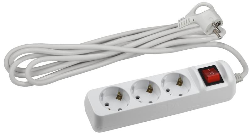 Удлинитель электрический ЭРА UX-3es-3m с заземлением с выключателем 3 розетки 3 м ПВС 3x0 Удлинитель электрический ЭРА UX-3es-3m с заземлением с выключателем 3 розетки 3 м ПВС 3x0