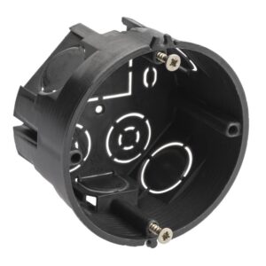 Коробка установочная ЭРА KUT-68-40-black черная 68х40мм для твердых стен саморезы IP20 купить оптом недорого