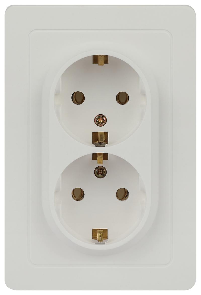 Розетка Intro 7-205-01 Style двойная с заземлением 2X2P+E Schuko Розетка Intro 7-205-01 Style двойная с заземлением 2X2P+E Schuko