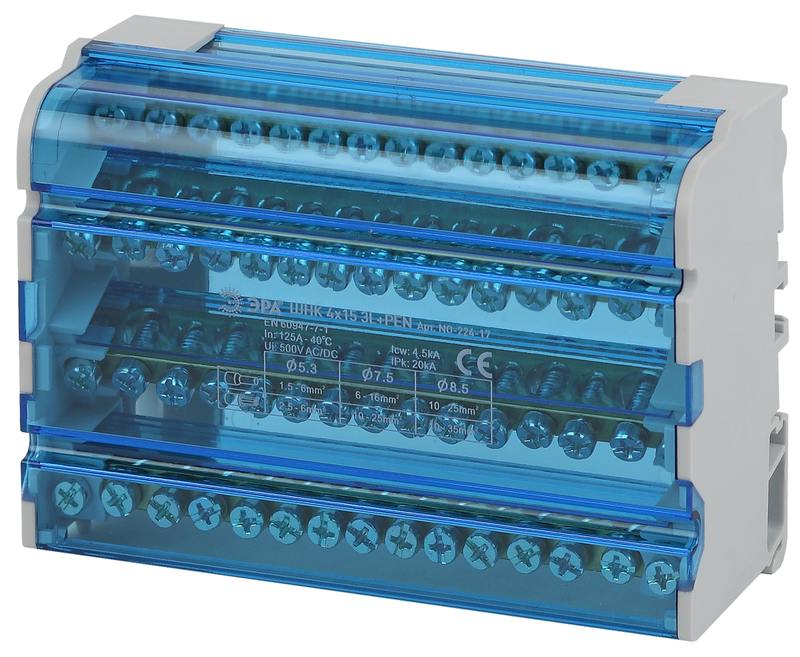 Шины на DIN-рейку ЭРА NO-224-17 в корпусе кросс-модуль ШНК 4х15 3L+PEN оптом купить хорошая цена Шины на DIN-рейку ЭРА NO-224-17 в корпусе кросс-модуль ШНК 4х15 3L+PEN купить оптом недорого