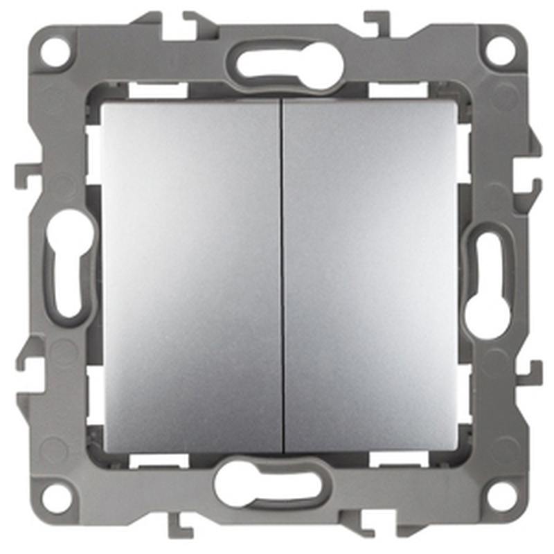 12-1004-03 ЭРА Выключатель двойной 12-1004-03 ЭРА Выключатель двойной