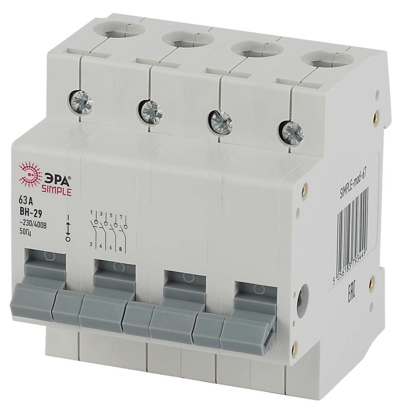 Выключатель нагрузки ЭРА SIMPLE SIMPLE-mod-70 4P 63А ВН-29 оптом купить хорошая цена Выключатель нагрузки ЭРА SIMPLE SIMPLE-mod-70 4P 63А ВН-29 купить оптом недорого