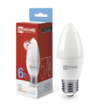 Лампа светодиодная LED-СВЕЧА-VC 6Вт 230В Е27 6500К 570Лм IN HOME купить оптом недорого