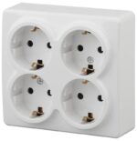 11-2211-01 ЭРА Розетка 4х2P+E Schuko со шторками