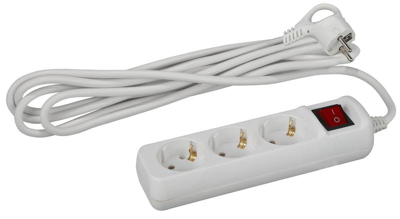 Удлинитель электрический ЭРА U-3es-3m-3x1 с заземлением с выключателем 3 розетки 3м ПВС 3x1мм2 16А оптом купить хорошая цена Удлинитель электрический ЭРА U-3es-3m-3x1 с заземлением с выключателем 3 розетки 3м ПВС 3x1мм2 16А купить оптом недорого