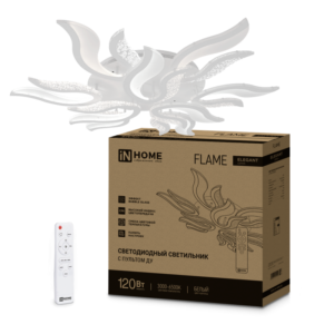 Светильник светодиодный ELEGANT FLAME 120Вт 230В 3000-6500K 8400Лм 1035х895х120мм c пультом ДУ белый IN HOME купить оптом недорого