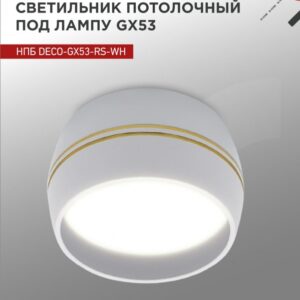 Светильник потолочный НПБ DECO-GX53-RS-WG под лампу GX53 90х51мм белый IN HOME купить оптом недорого